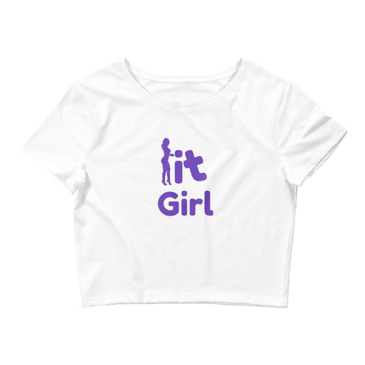 It Girl in Purple Women’s Crop Tee - NoCeilingsClothing